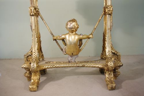 19TH CENTURY PAINTED AND PARCELGILT CHERUBPUTTO JARDENIEREPLANTER - ADDITIONAL PHOTO 5