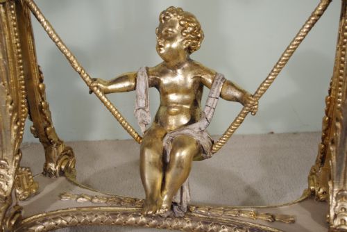 19TH CENTURY PAINTED AND PARCELGILT CHERUBPUTTO JARDENIEREPLANTER - ADDITIONAL PHOTO 9
