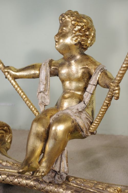 19TH CENTURY PAINTED AND PARCELGILT CHERUBPUTTO JARDENIEREPLANTER - ADDITIONAL PHOTO 10