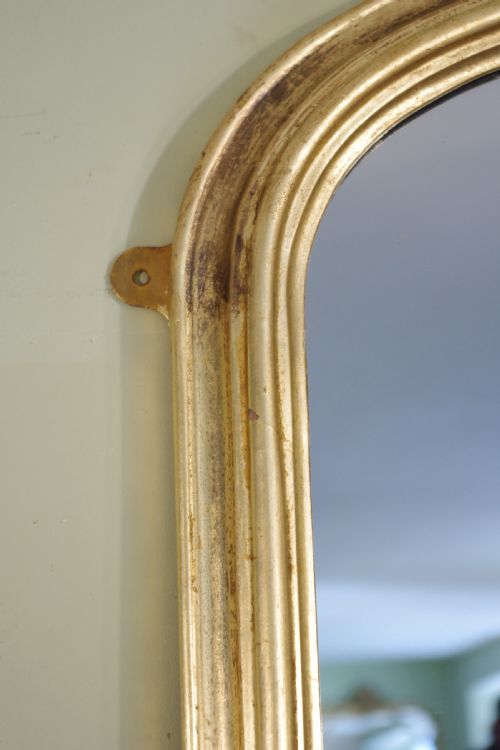 GILT LARGE ARCH TOP OVERMANTLE MIRROR - ADDITIONAL PHOTO 3