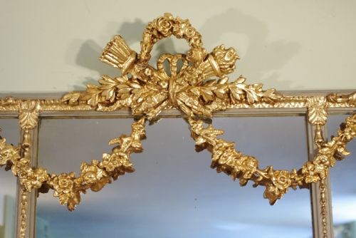 LARGE VICTORIAN PAINTED AND PARCELGILT OVERMANTLE MIRROR - ADDITIONAL PHOTO 3