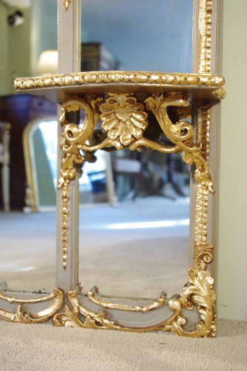 LARGE VICTORIAN PAINTED AND PARCELGILT OVERMANTLE MIRROR - ADDITIONAL PHOTO 7