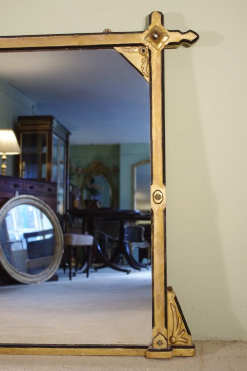 GILT ARTS AND CRAFTS LARGE OVERMANTLE MIRROR - ADDITIONAL PHOTO 1
