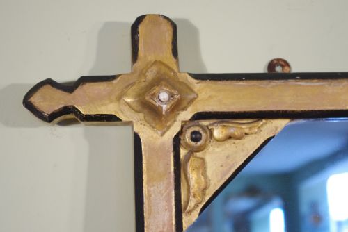 GILT ARTS AND CRAFTS LARGE OVERMANTLE MIRROR - ADDITIONAL PHOTO 2