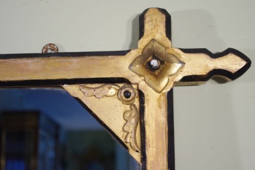 GILT ARTS AND CRAFTS LARGE OVERMANTLE MIRROR - ADDITIONAL PHOTO 3