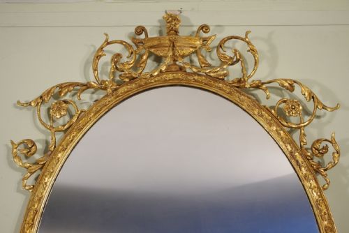 GILT ADAM STYLE LARGE OVAL WALL MIRROR - ADDITIONAL PHOTO 1