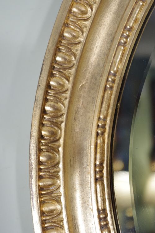 ENGLISH GILT LARGE OVAL OVERMANTLE WALL MIRROR - ADDITIONAL PHOTO 3