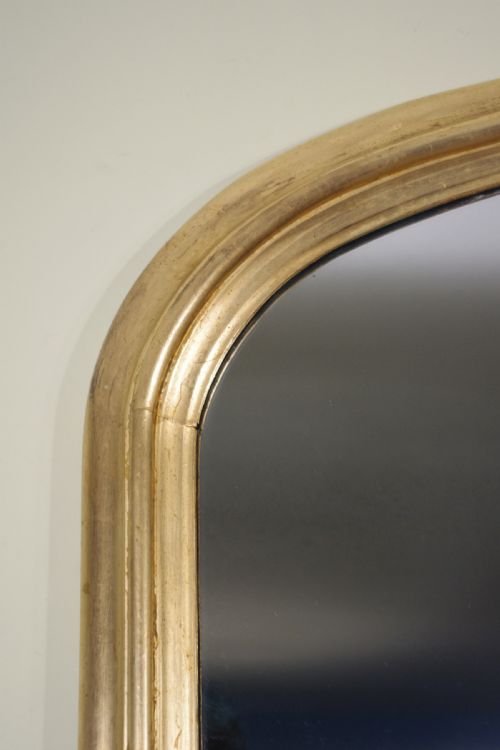 19TH CENTURY ENGLISH GILT LARGE ARCH TOP OVERMANTLE MIRROR - ADDITIONAL PHOTO 4