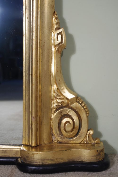 19TH CENTURY ENGLISH GILT LARGE ARCH TOP OVERMANTLE MIRROR - ADDITIONAL PHOTO 6