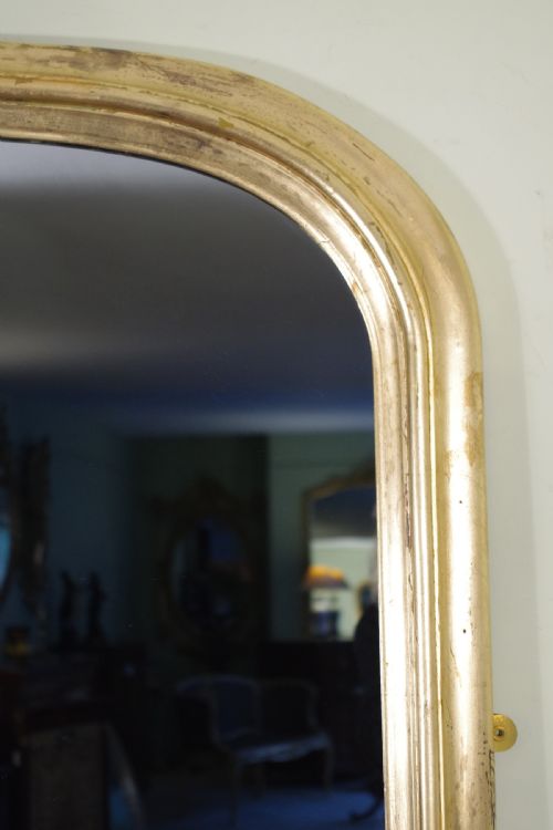 19TH CENTURY ENGLISH GILT LARGE ARCH TOP OVERMANTLE MIRROR - ADDITIONAL PHOTO 7