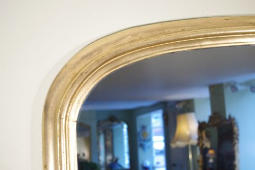 19TH CENTURY ENGLISH GILT LARGE ARCH TOP OVERMANTLE MIRROR - ADDITIONAL PHOTO 9