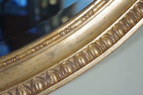 ENGLISH GILT LARGE OVAL OVERMANTLE WALL MIRROR - ADDITIONAL PHOTO 4