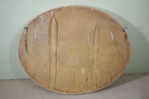 ENGLISH GILT LARGE OVAL OVERMANTLE WALL MIRROR - ADDITIONAL PHOTO 5