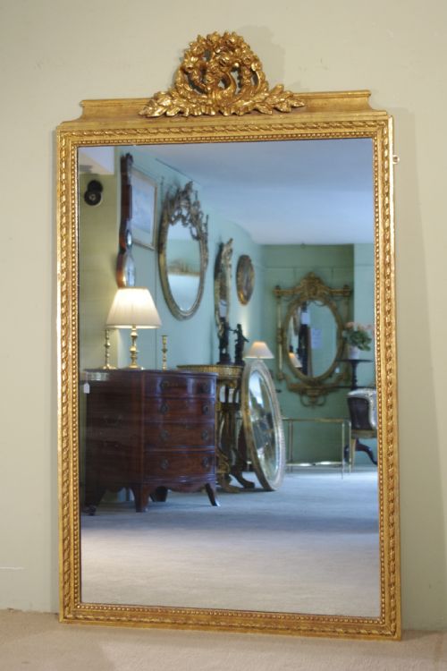french large gilt overmantlewall mirror - CATEGORY: ANTIQUE MIRRORS - DATED 1890