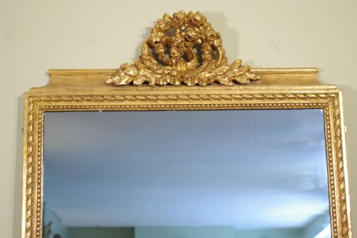 FRENCH LARGE GILT OVERMANTLEWALL MIRROR - ADDITIONAL PHOTO 1