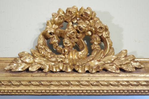 FRENCH LARGE GILT OVERMANTLEWALL MIRROR - ADDITIONAL PHOTO 2
