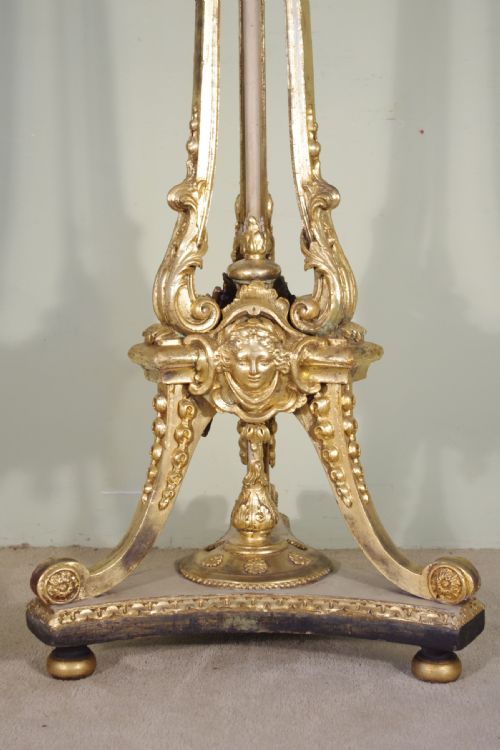 PAIR 19TH CENTURY PAINTED AND PARCELGILT TORCHERESPLANT STANDS - ADDITIONAL PHOTO 3