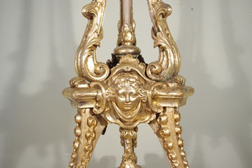 PAIR 19TH CENTURY PAINTED AND PARCELGILT TORCHERESPLANT STANDS - ADDITIONAL PHOTO 5