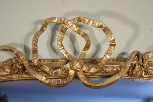 VICTORIAN GILT LARGE ARCH TOP OVERMANTLE MIRROR - ADDITIONAL PHOTO 3