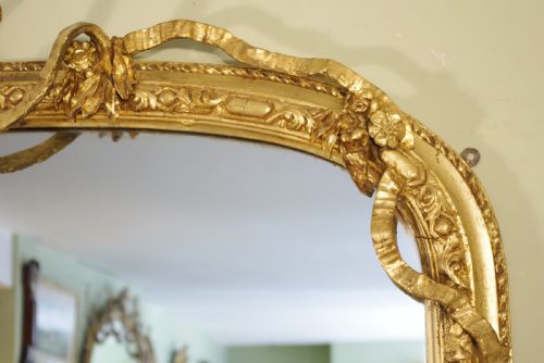 VICTORIAN GILT LARGE ARCH TOP OVERMANTLE MIRROR - ADDITIONAL PHOTO 5