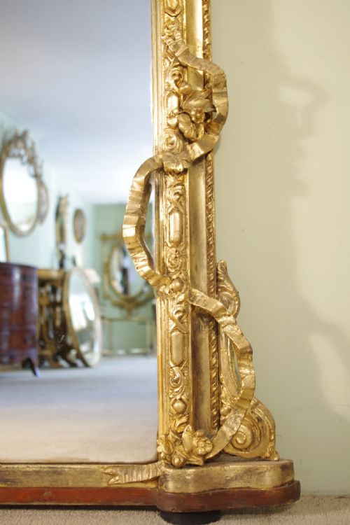 VICTORIAN GILT LARGE ARCH TOP OVERMANTLE MIRROR - ADDITIONAL PHOTO 9