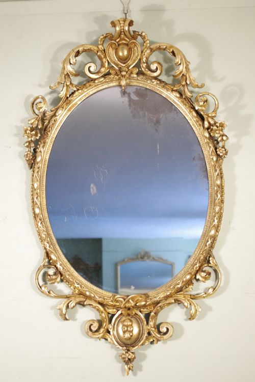 Victorian Gilt Oval Wall Mirror