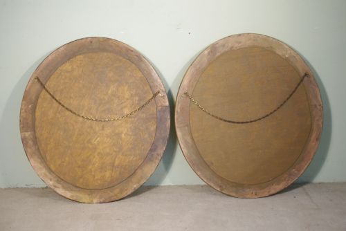 PAIR ENGLISH VICTORIAN GILT LARGE OVAL WALL MIRRORS - ADDITIONAL PHOTO 8