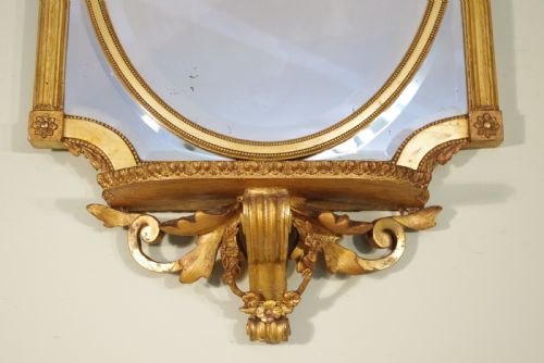 ENGLISH VICTORIAN GILT LARGE MARGINAL WALL MIRROR WITH BRACKET - ADDITIONAL PHOTO 2
