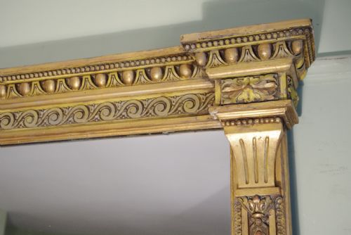 19TH CENTURY ENGLISH GILT LARGE OVERMANTLE MIRROR - ADDITIONAL PHOTO 3