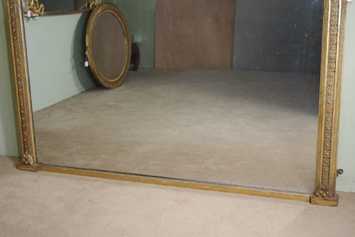 19TH CENTURY ENGLISH GILT LARGE OVERMANTLE MIRROR - ADDITIONAL PHOTO 11