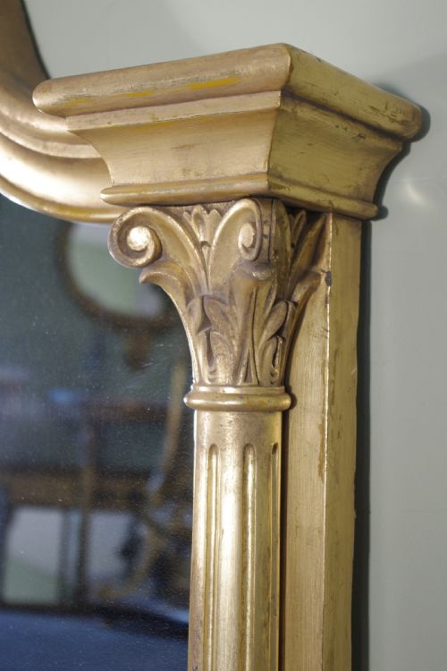 ENGLISH VICTORIAN GILT LARGE OVERMANTLE MIRROR - ADDITIONAL PHOTO 5