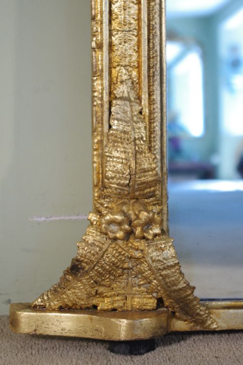 ENGLISH GILT ARCH TOP OVERMANTLE MIRROR - ADDITIONAL PHOTO 8