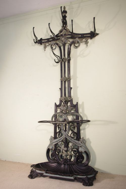 ART NOUVEAU CAST IRON HALL STAND - ADDITIONAL PHOTO 1