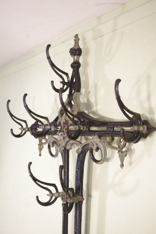 ART NOUVEAU CAST IRON HALL STAND - ADDITIONAL PHOTO 4
