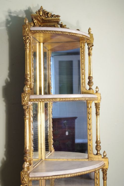 19TH CENTURY GILT CORNER WHATNOTDISPLAY STAND - ADDITIONAL PHOTO 2
