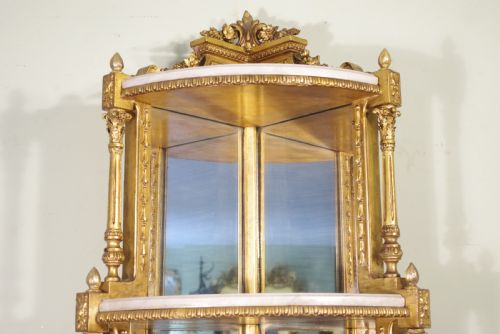 19TH CENTURY GILT CORNER WHATNOTDISPLAY STAND - ADDITIONAL PHOTO 3