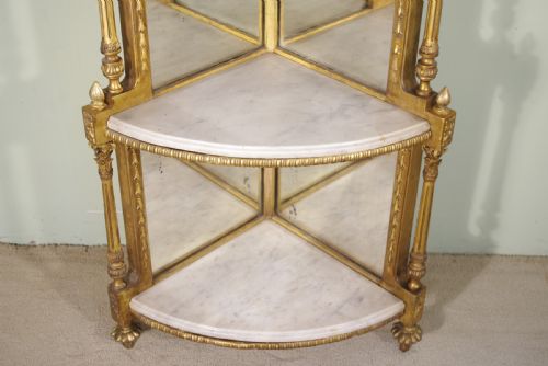 19TH CENTURY GILT CORNER WHATNOTDISPLAY STAND - ADDITIONAL PHOTO 5