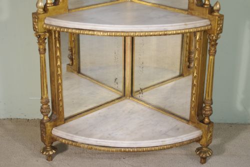 19TH CENTURY GILT CORNER WHATNOTDISPLAY STAND - ADDITIONAL PHOTO 10