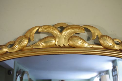 LARGE GILTGILTWOOD ARCH TOP OVERMANTLE MIRROR - ADDITIONAL PHOTO 2
