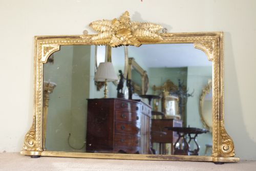 victorian gilt overmantle mirror - CATEGORY: ANTIQUE MIRRORS - DATED 1880
