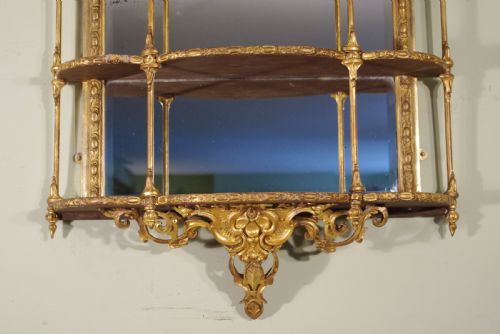 ENGLISH VICTORIAN GILT MIRRORED WALL DISPLAY SHELVESBRACKETS - ADDITIONAL PHOTO 2
