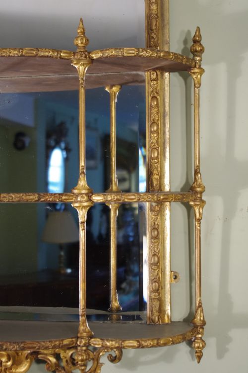 ENGLISH VICTORIAN GILT MIRRORED WALL DISPLAY SHELVESBRACKETS - ADDITIONAL PHOTO 5
