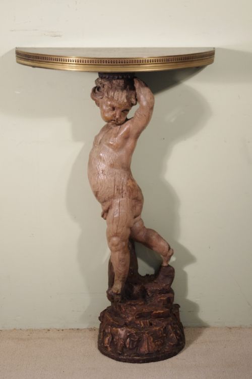 19th century puttocherub console table - CATEGORY: ANTIQUE TABLES - DATED 19TH CENTURY