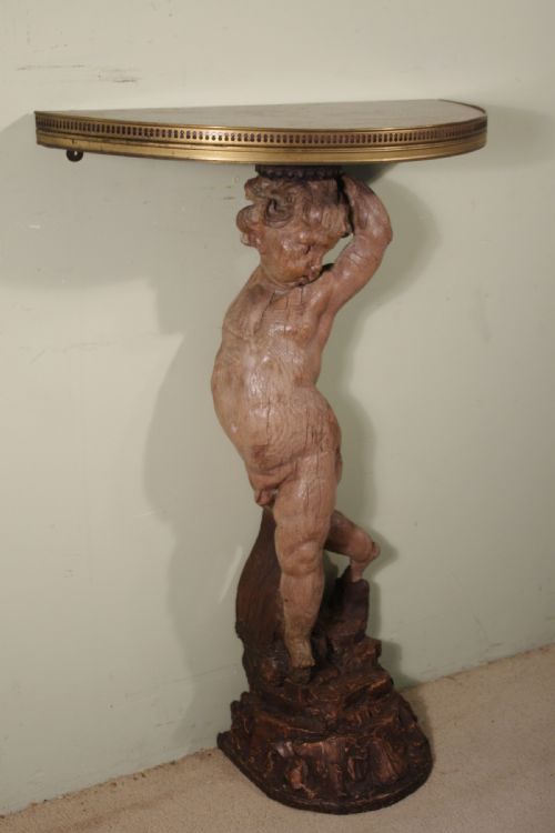 19TH CENTURY PUTTOCHERUB CONSOLE TABLE - ADDITIONAL PHOTO 3