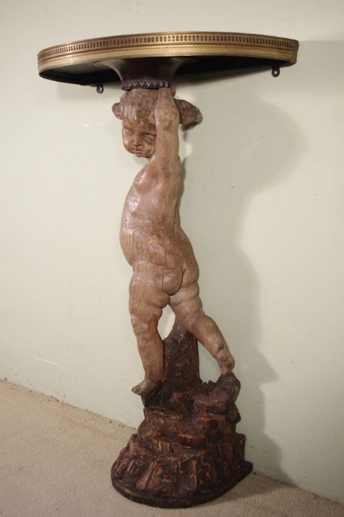 19TH CENTURY PUTTOCHERUB CONSOLE TABLE - ADDITIONAL PHOTO 4
