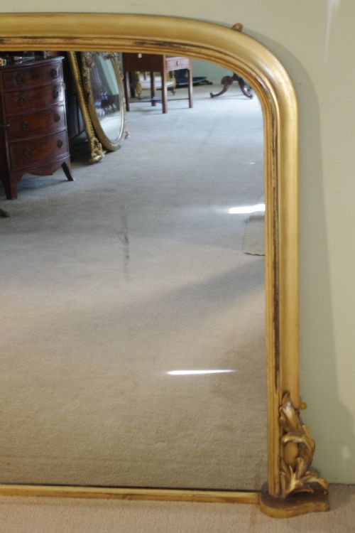 VICTORIAN GILT LARGE ARCH TOP OVERMANTLE MIRROR - ADDITIONAL PHOTO 10