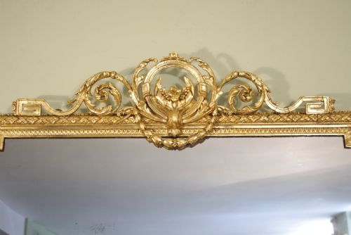 19TH CENTURY ENGLISH GILT LARGE OVERMANTLE MIRROR - ADDITIONAL PHOTO 2