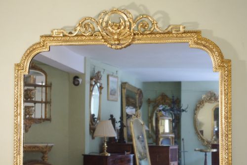 19TH CENTURY ENGLISH GILT LARGE OVERMANTLE MIRROR - ADDITIONAL PHOTO 9