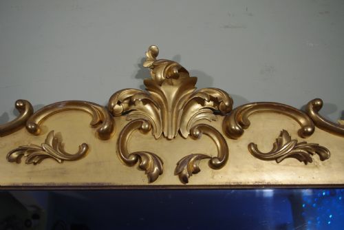 VICTORIAN GILTGILTWOOD LARGE OVERMANTLE MIRROR - ADDITIONAL PHOTO 1