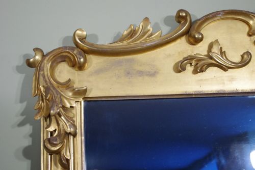 VICTORIAN GILTGILTWOOD LARGE OVERMANTLE MIRROR - ADDITIONAL PHOTO 2